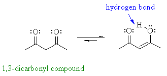 a hydrogen bonded enol
