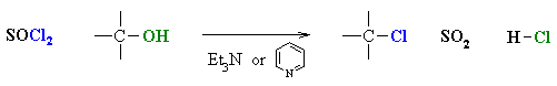 Substitution of ROH using SOCl2