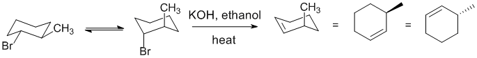 cyclohexyl bromide in E2