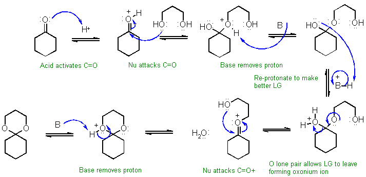 Cyclic Acetal Mechanism