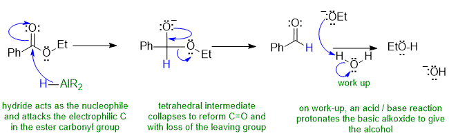 R2AlH reduction of an ester to an aldehyde